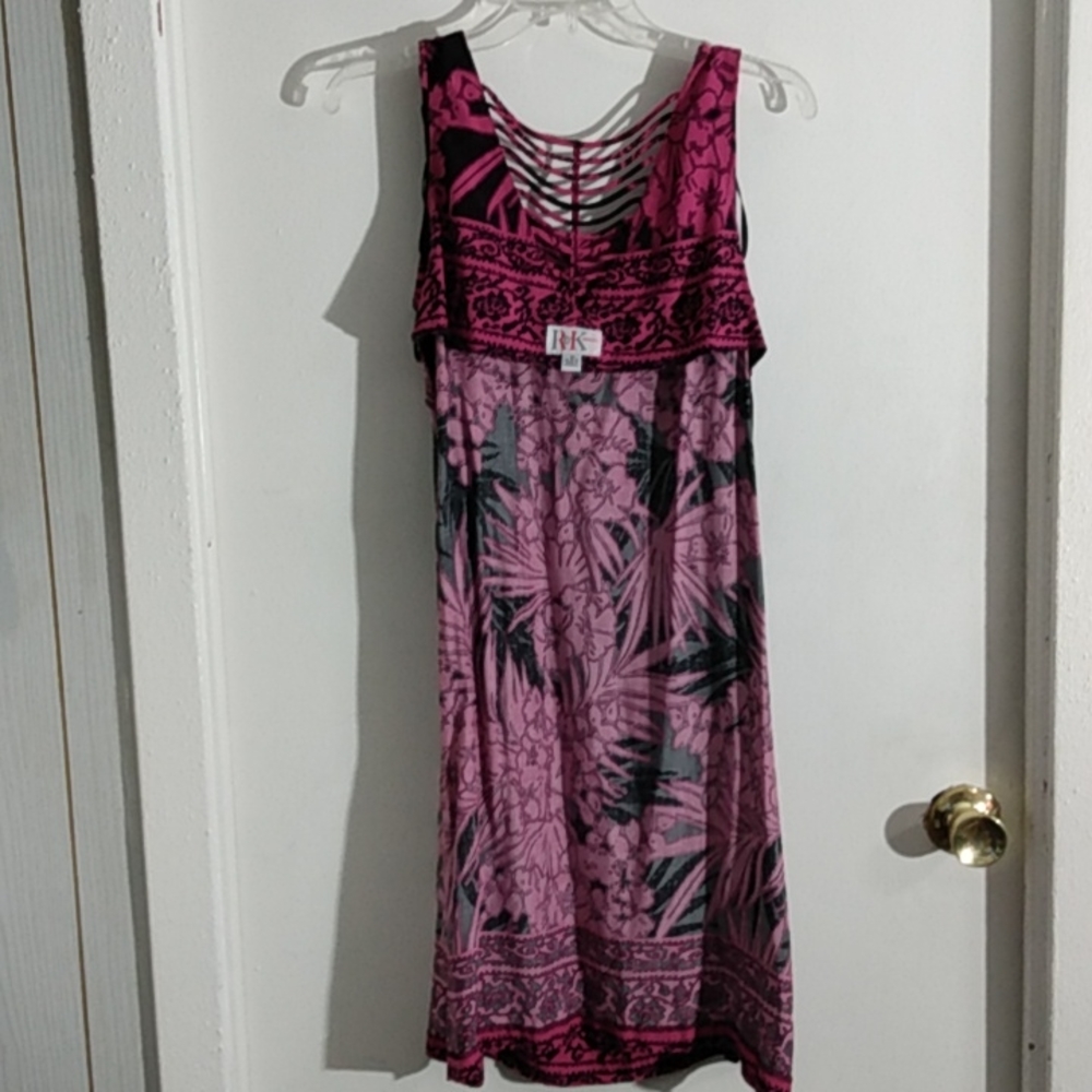 Ladies R & K Originals Sleeveless Pink/ Black  Dress size 10 - Picture 8 of 12